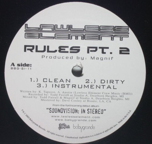 Lawless Element: Rules Part 2 / Love (12-Inch Single)