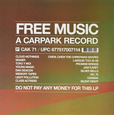 Free Music: Carpark Record Holiday Sampler (Promo): Free Music: Carpark Record Holiday Sampler (Promo) (Vinyl LP)