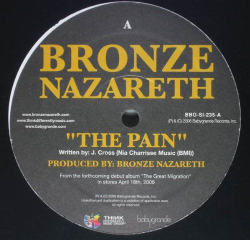 Bronze Nazareth: The Pain / More Than Gold (12-Inch Single)