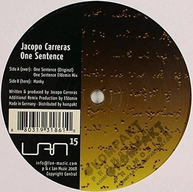 Carreras, Jacopo: One Sentence (12-Inch Single)