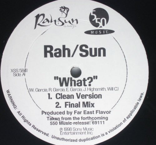Rah Sun: What (X3) (12-Inch Single)