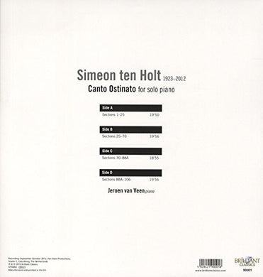 Ten Holt / Veen: Ten Holt: Canto Ostinato for Solo Piano (Vinyl LP)