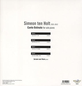 Ten Holt / Veen: Ten Holt: Canto Ostinato for Solo Piano (Vinyl LP)