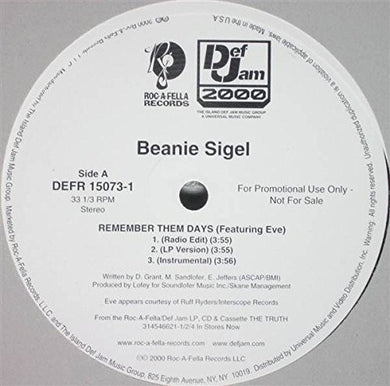 Sigel, Beanie: Remember Them Days (12-Inch Single)