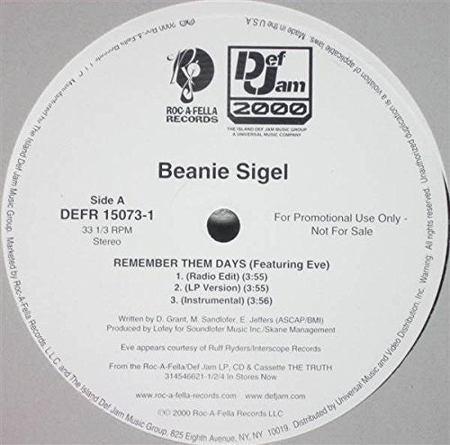 Sigel, Beanie: Remember Them Days (12-Inch Single)