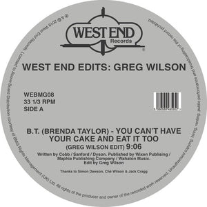 West End Edits: Greg Wilson (Various Artists)by Various Artists (Vinyl Record)
