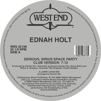 Holt, Ednah: Serious Sirius Space Party (12-Inch Single)
