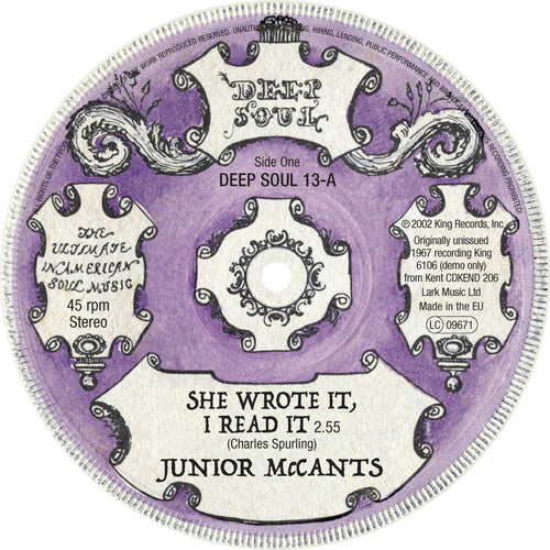 McCants, Junior / Johnny Soul: She Wrote It I Read It / Fall In These Arms Of Mine (7-Inch Single)