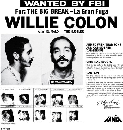 Willie Colon: Wanted By The Fbi / Big Break: Gran Fuga (Vinyl LP)
