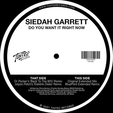 Garrett, Siedah: Do You Want It Right Now 2021 Remixes (12-Inch Single)