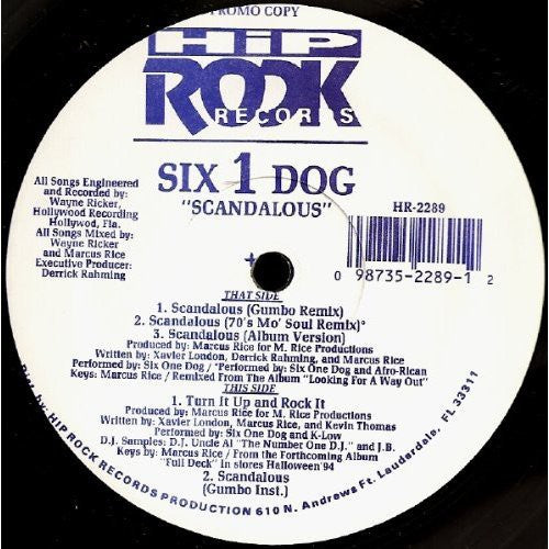 Six One Dog & City Boys: Scandalous (12-Inch Single)