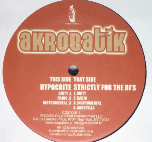 Akrobatik: Hypocrite / Strictly for the DJ's (12-Inch Single)