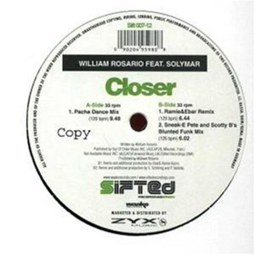 William Rosario: Closer (12-Inch Single)